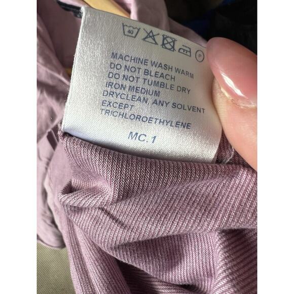 Burberry Golf Long Sleeve Collared Shirt Lavender Plum Size Large Cotton - Picture 9 of 9